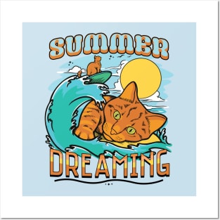 Summer Dreaming Cat Posters and Art